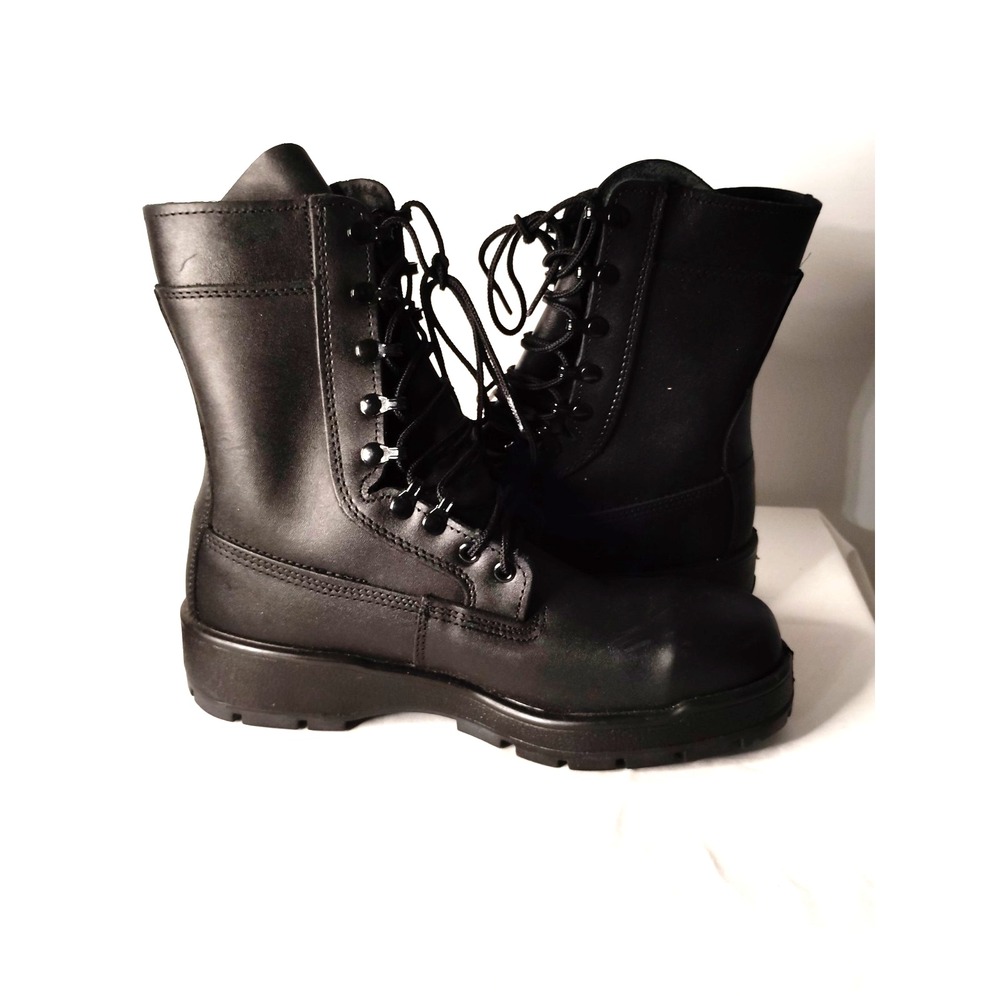 Belleville 808 Navy Flight Deck Steel Toe Combat Safety Boots Black Men 9.5W NWT